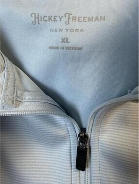 Hickey Freeman Mens 1/4 Zip Pullover Size XL Blue Performance Stretch Golf